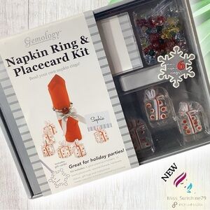 Gemology by Target  NEW - Napkin Ring & Place card Kit - glass holders w/ cards
